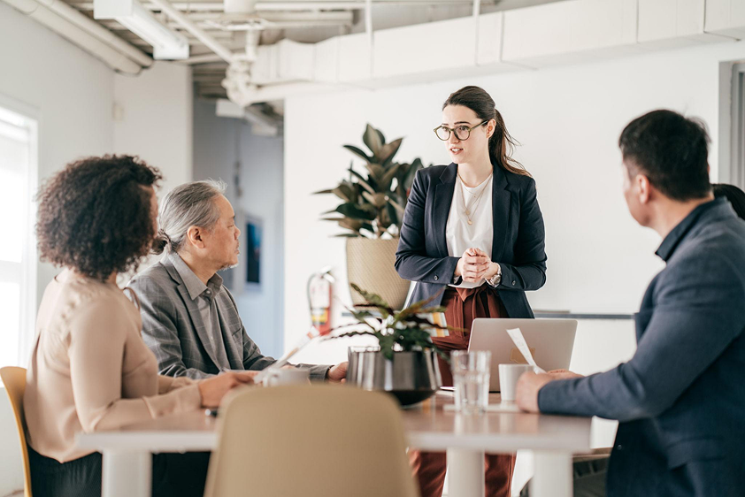 Digital marketing strategy meeting with a business team